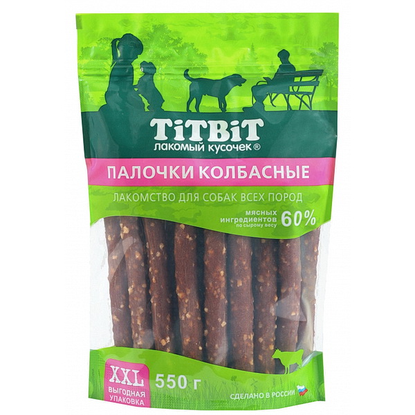 TitBit лакомство д/собак 550г Палочки колбасные