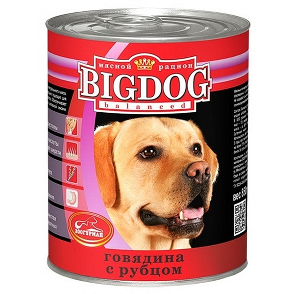 Зоогурман BIG DOG конс. д/соб 850гр Говядина с рубцом