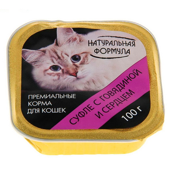 НАТУРАЛЬНАЯ ФОРМУЛА конс.д/кош 100г суфле с говяд.и сердцем