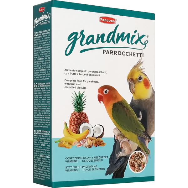 PA Корм GRANDMIX Parrocchetti комплексный/основной д/средних попугаев (850г)