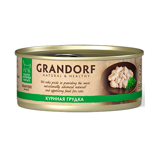 Grandorf д/кошек 70г влажный корм куриная грудка конс