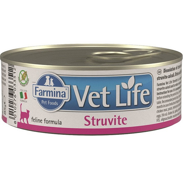 0131 Фармина Консервы Vet Life Cat Struvite / при струвитах для кошек 85г