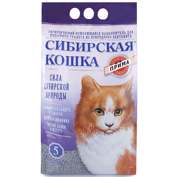 Сибирская Кошка 5л наполнитель д/кошек комкующийся Прима
