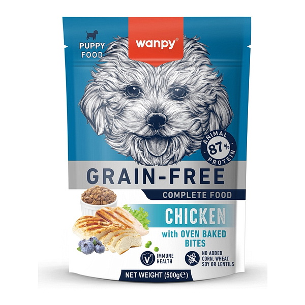 Сухой корм Wanpy Dog беззерновой с курицей для щенков 500 г