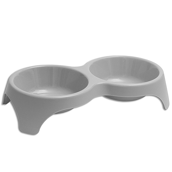 Миска СК МЯУС двойная 300мл ПЕПЕЛЬНЫЙ