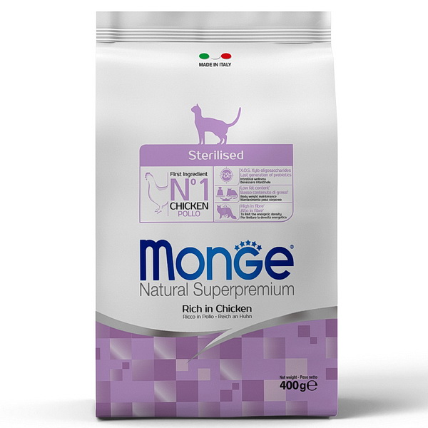 Monge д/кошек 400г сухой корм д/стерилизованных