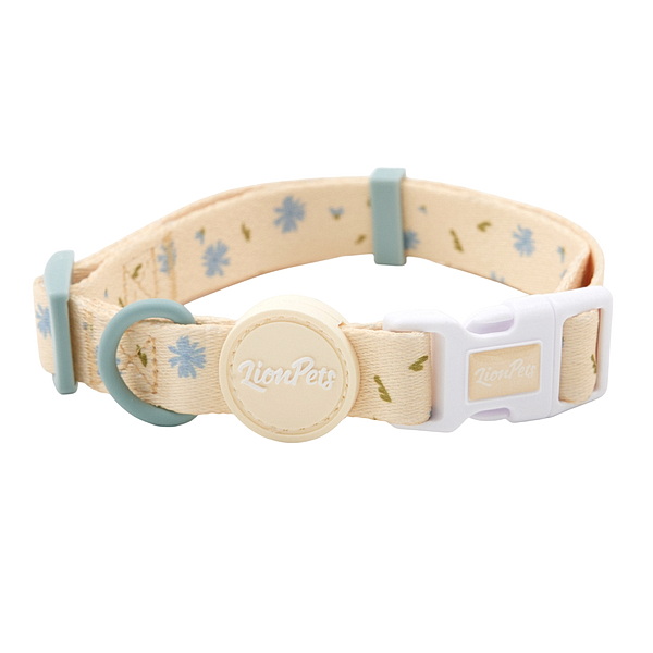 Ошейник для собак LionPets с рисунком LPO-00500-17 Цветы, Размер M-Обхват 33-55 см, ширина 2,0 см