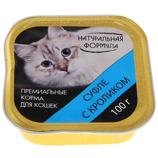 НАТУРАЛЬНАЯ ФОРМУЛА конс.д/кош 100г суфле с кроликом