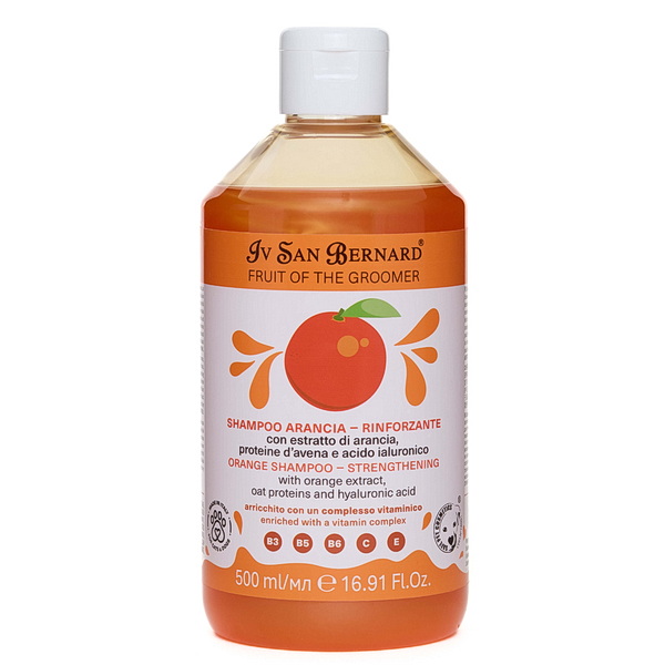 ISB Fruit of the Grommer Orange Шампунь для слабой выпадающей шерсти с протеинами овса 500 мл