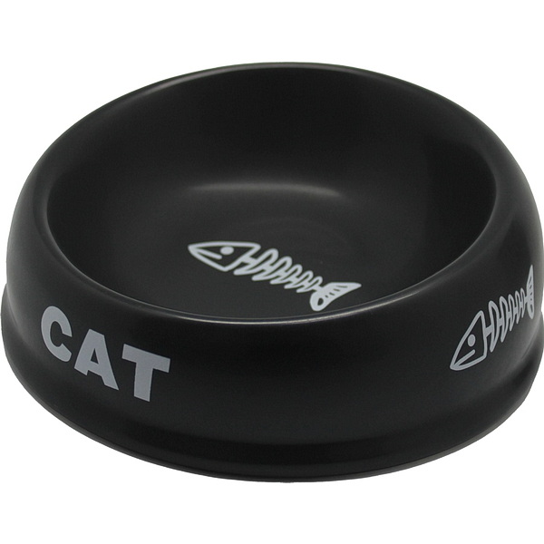 №1 Миска керамическая черная "Cat" 15,5*15,5*5,5см, 200мл, 1*36шт