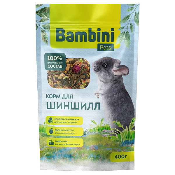 Корм Bambini Pets для шиншилл, 400г