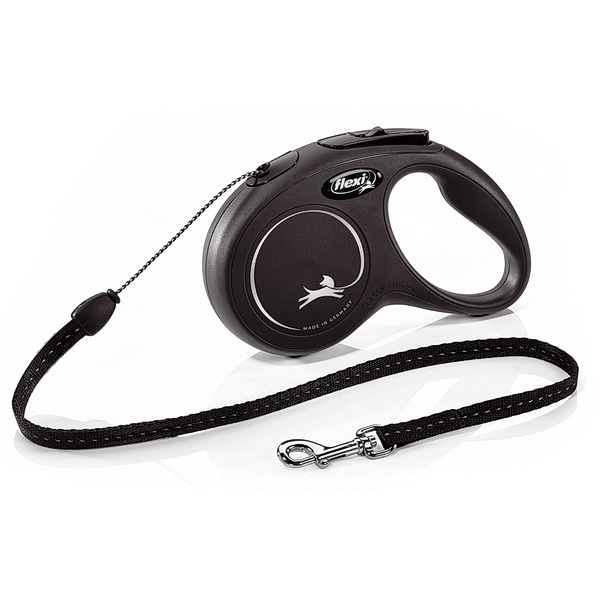 FLEXI Рулетка NEW CLASSIC S трос 8 м до 12 кг, чёрный