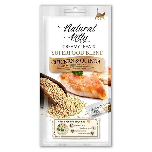 Лакомство для кошек Петтрик Natural Kitty крем-суп  Курица и киноа, 4х12 гр.