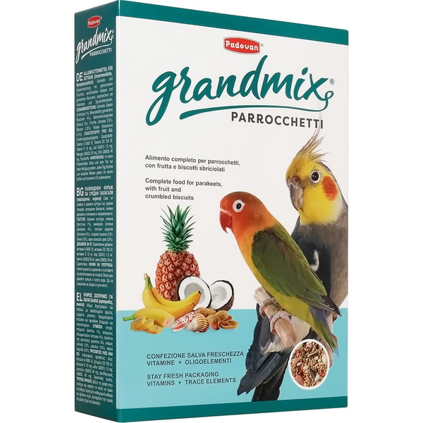 PA Корм GRANDMIX Parrocchetti комплексный/основной д/средних попугаев (400г)