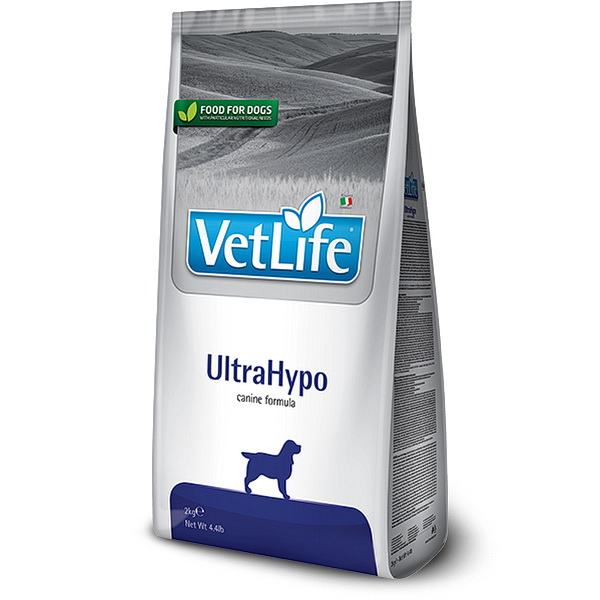 Корм Вет Лайф Dog Ultrahypo 2 kg с гидролизатом белка рыба и рис. крахмалом. при аллергии
