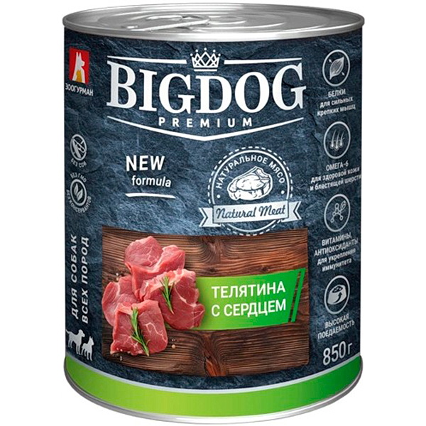 Зоогурман BIG DOG конс. д/соб 850г Premium Телятина с сердцем