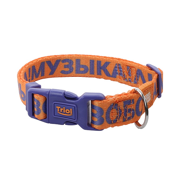 Triol СОЮЗМУЛЬТФИЛЬМ Ошейник нейлоновый "Свобода! Музыка! Любовь!" S, оранжевый, 15*270-370мм