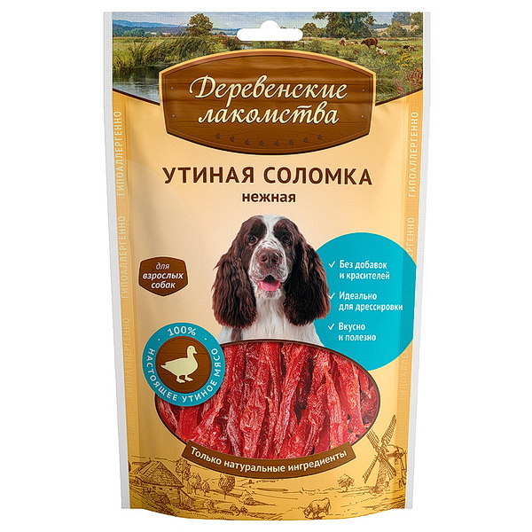 Деревенские лакомства д/соб. Утиная соломка нежная 90г