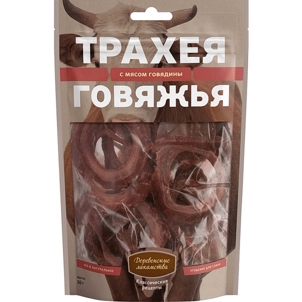 Деревенские лакомства КР трахея говяжья с мясом говядины д/соб 50г