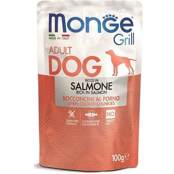 Monge Dog Grill д/собак 100г влажный корм лосось пауч