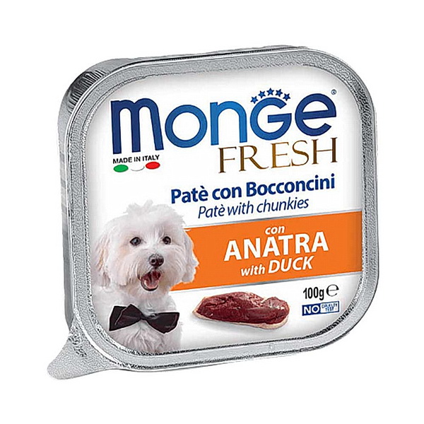 Monge Dog Fresh д/собак 100г паштет из утки ламистр