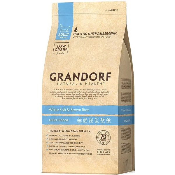 GRANDORF CAT White Fish&Turkey SKIN&CARE 400гр