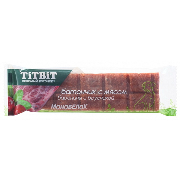 Титбит Батончик с бараниной и брусникой 40г.