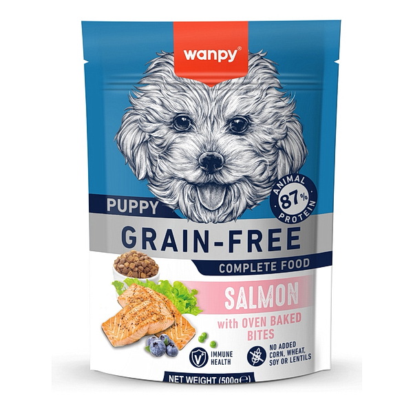 Сухой корм Wanpy Dog беззерновой с лососем для щенков 500 г