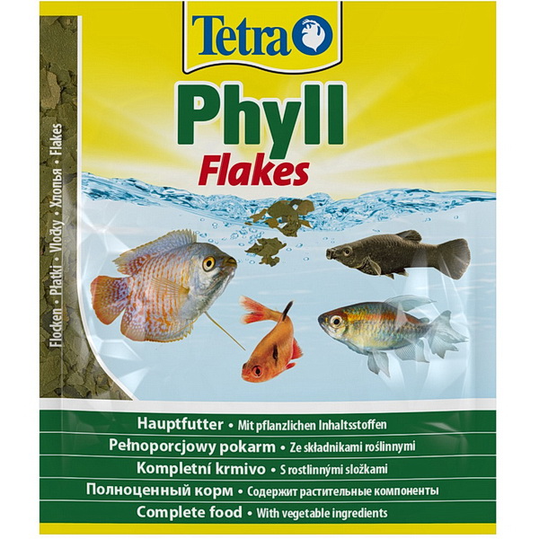 Tetra Phyll 12гр корм д/рыб растительные хлопья 