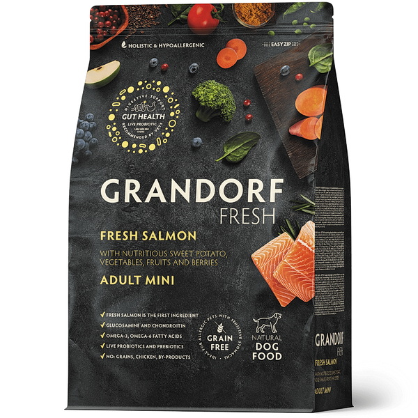 GRANDORF Fresh Dog Adult MINI Salmon&Sweet Potato (Лосось с бататом для собак мелких пород) 1кг