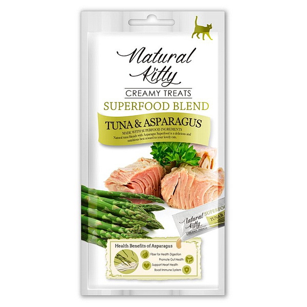 Лакомство для кошек Петтрик Natural Kitty крем-суп Тунец и спаржа, 4х12 гр.