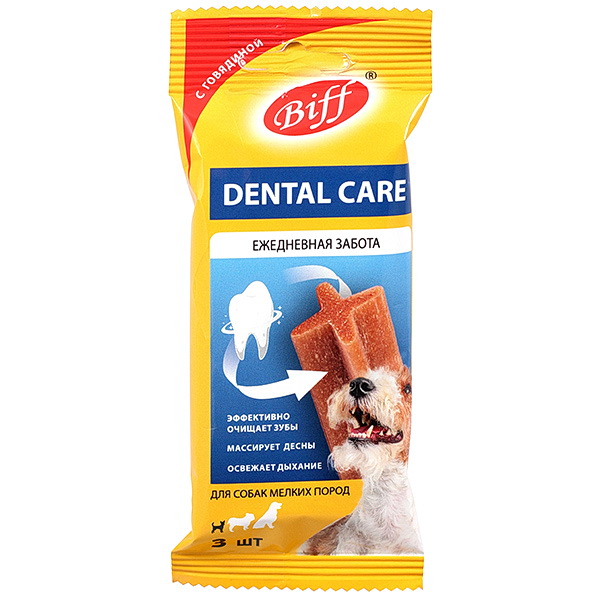 Титбит Снек жеват. Dental Care д/соб. мелк.пород с говядиной 45 г