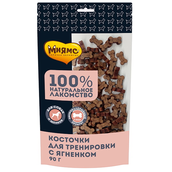 Мнямс д/собак 90г лакомство тренировочные "Косточки" с ягненком