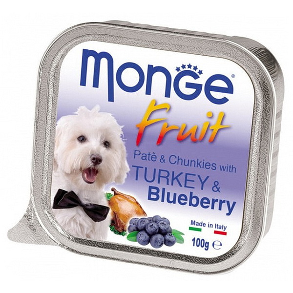 Monge Dog Fruit д/собак 100г паштет из индейка с черникой ламистр