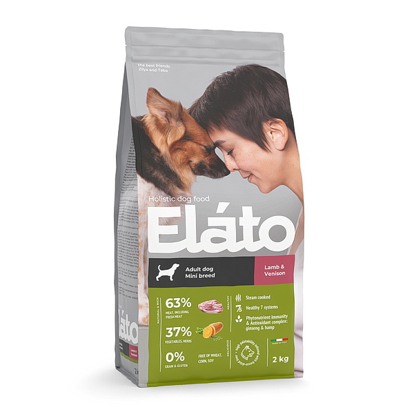 Elato Holistic корм для взрослых собак мелких пород с ягненком и олениной, 2кг