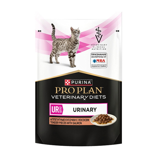 Влажный корм для кошек PRO PLAN UR ST/OX Urinary при болезнях нижних отделов мочевыводящих путей,с лососем, 85 г