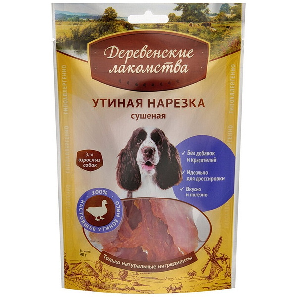 Деревенские лакомства д/соб. Утиная нарезка сушеная 90г