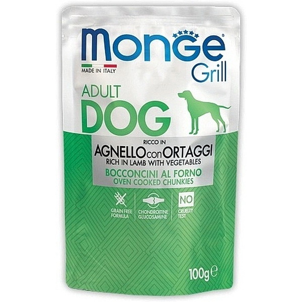 Monge Dog Grill д/собак 100г влажный корм ягнёнок с овощами пауч