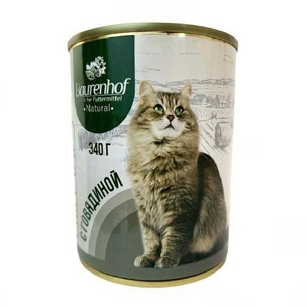 Baurenhof Natural конс. д/кошек с говядиной 340г