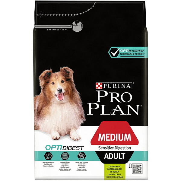 PRO PLAN д/С (Взросл. Средних пород) Ягненок (Чув. пищ.) 3кг