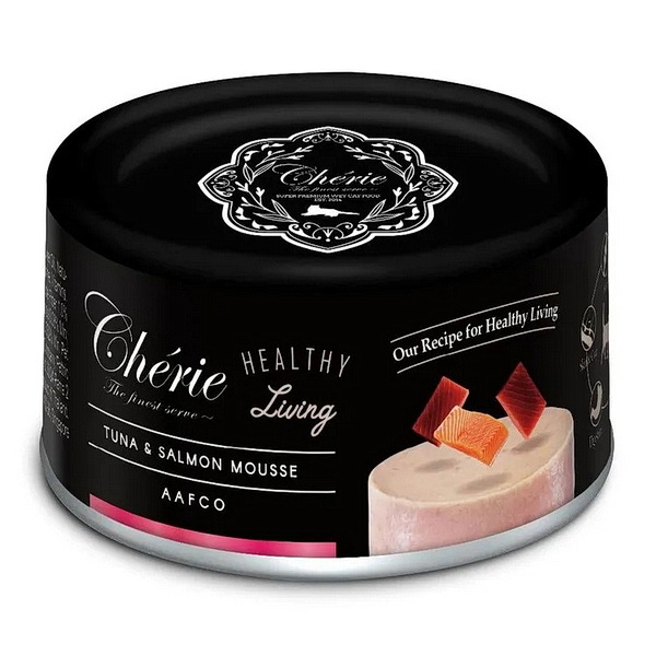 Влажный корм для кошек Петтрик Cherie - Healthy Livin мусс из тунца с лососем 80г