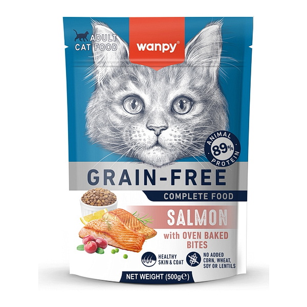 Сухой корм Wanpy Cat беззерновой с лососем для взрослых кошек 500 г