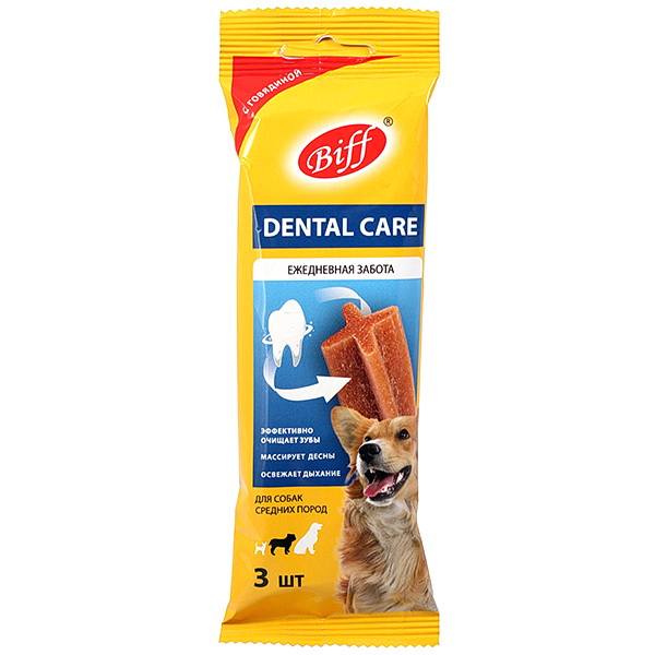 Титбит Снек жеват. Dental Care д/соб. ср.пород с говядиной 77 г