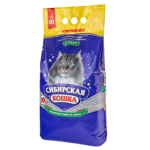 Сибирская Кошка 10л наполнитель д/кошек комкующийся Супер