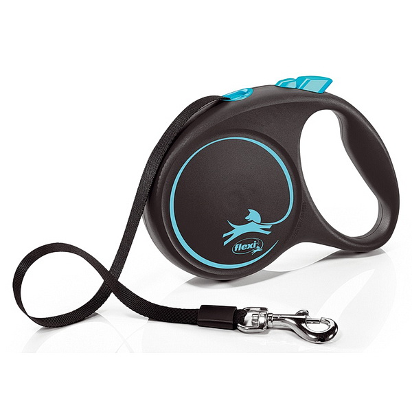 FLEXI Рулетка BLACK DESIGN L ремень 5 м до 50 кг, синий