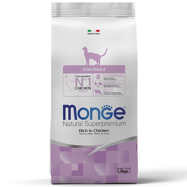 Monge д/кошек 1,5кг сухой корм д/стерилизованных