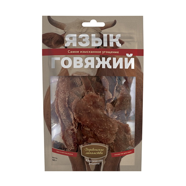 Деревенские лакомства КР язык говяжий 50г
