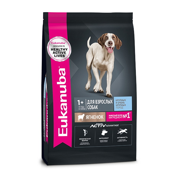Сухой корм Eukanuba д/собак крупных пород ягненок 3 кг