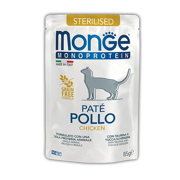 Monge Monoprotein д/кошек 85г влажный корм д/стерилизованных курица пауч
