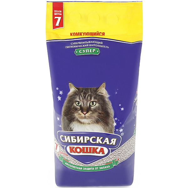 Сибирская Кошка 7л наполнитель д/кошек комкующийся Супер